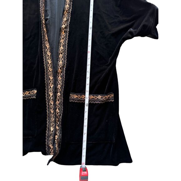Silverado Velvet Open Front Kimono Long Cardi in Black Women's Large /j2 - Picture 8 of 8